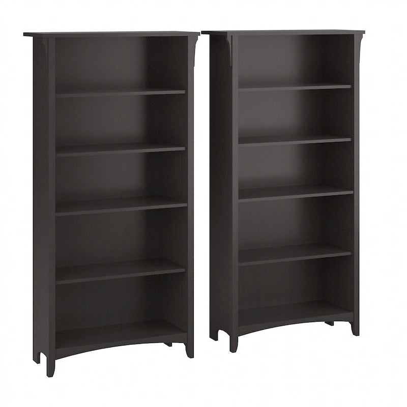 Bibliothèque haute Salinas à 5 étagères (Lot de 2) par Bush Furniture