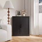 Meuble d'angle Dovelina avec étagères réglables, buffet, meuble à vin, meuble de cuisine et de salle à manger avec portes en bois - 31H x 31L, 36H x 31L