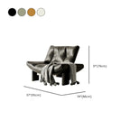 Fauteuil d'appoint contemporain en chenille noire capitonnée sans accoudoirs