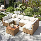 Ensemble de conversation en rotin et osier Captiva Designs pour jardin et terrasse