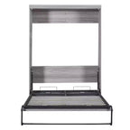Lit escamotable mural pleine grandeur/taille double, lit en armoire en bois, gris