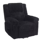 Fauteuil inclinable en velours côtelé, canapé inclinable manuel avec poignée, accoudoirs rembourrés, rembourrage épais, poche latérale, salon, chambre, salle de cinéma maison, gris foncé