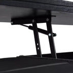 Table basse relevable multifonctionnelle et moderne avec rangement dissimulé, 4 tabourets et roulettes, parfaite pour les espaces de vie modernes.
