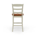 Ensemble îlot de cuisine 3 pièces Homestyles Monarch en bois blanc cassé avec plateau en bois à abattant - 48 x 25 x 36
