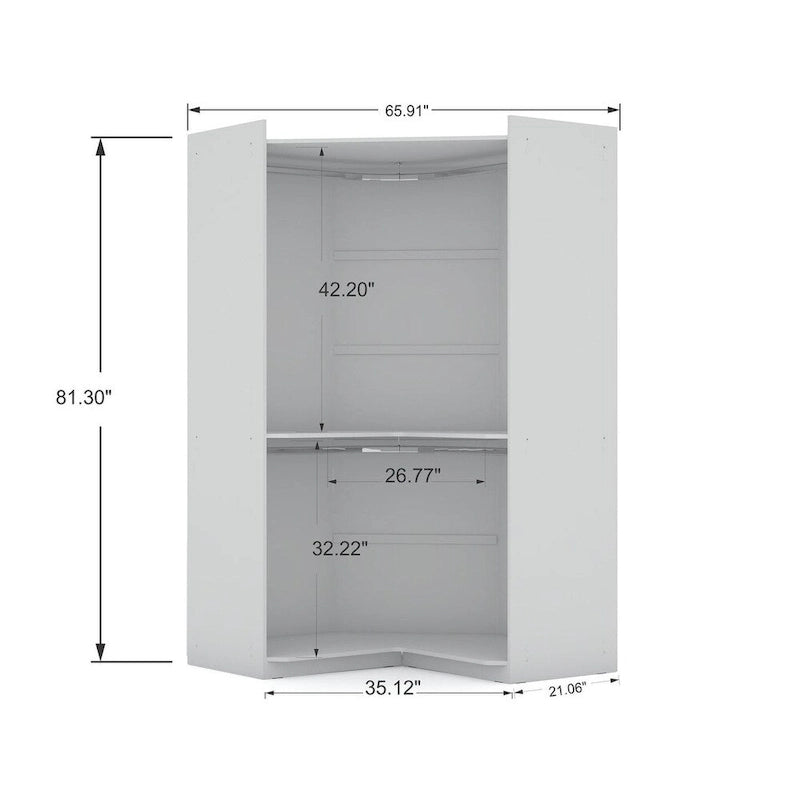 Mulberry 2.0 Semi-ouvert 3 sections Moderne 4 tiroirs Armoire d'angle Ensemble de 3