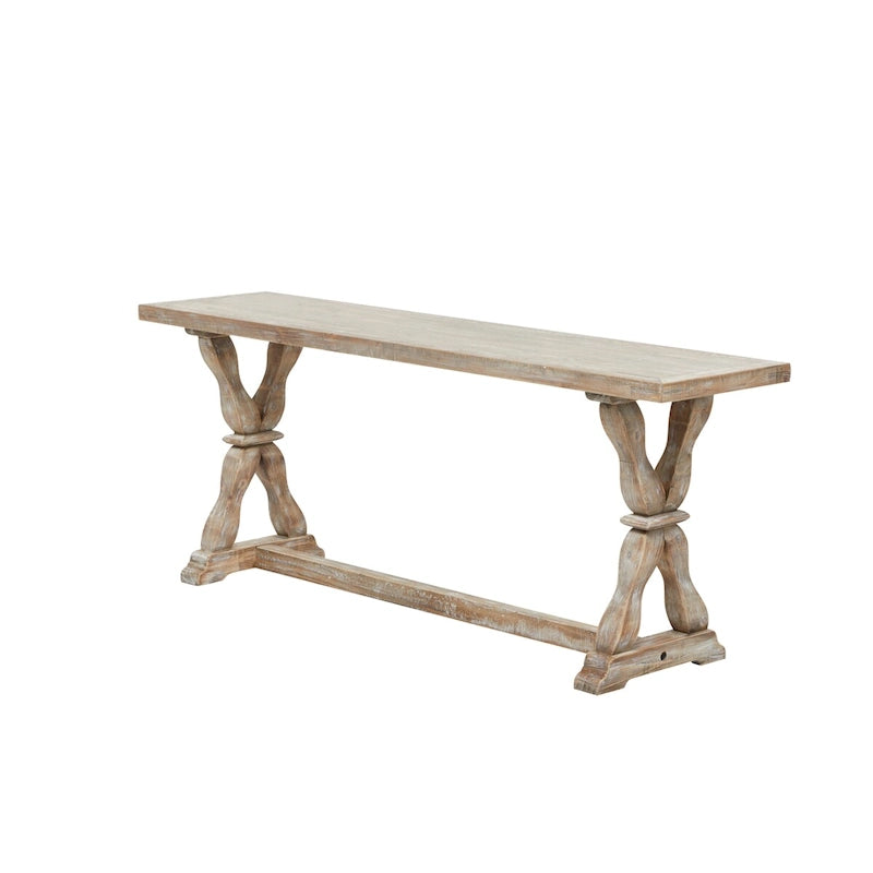 Console ou banc en bois avec finitions vieillies - Marron - Roche River Decor