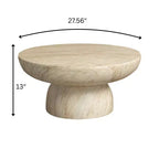 Table basse piédestal ronde en Fiberstone, table d'appoint sculptée pour l'intérieur et l'extérieur avec patins antidérapants