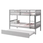 Lit superposé moderne en bois, double sur double avec lit gigogne, convertible en 2 lits