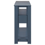 Longue console d'entrée avec tiroirs, table console de canapé en bois style ferme avec 4 tiroirs et 2 étagères