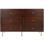 Commode 6 tiroirs Genevieve - DRS5002 - Noyer/Blanc - Safavieh