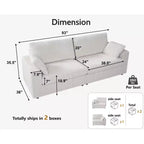 Canapé d'angle modulaire en velours côtelé Dyonery avec housses lavables
