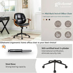 Fauteuil de bureau pivotant réglable en similicuir Glitzhome avec accoudoir, design ergonomique