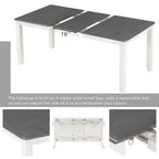 Ensemble de salle à manger extensible de style ferme pour 6 personnes, table rectangulaire et 6 chaises rembourrées