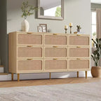 Commode en rotin pour la chambre, meubles à tiroirs grande capacité pour le rangement, adaptés au salon, à l'entrée et à la chambre d'enfant.
