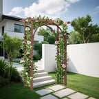 Treillis de jardin arqué en bois robuste 85 - Pergola extérieure pour plantes grimpantes, mariages/terrasse/pelouse/cour, montage facile