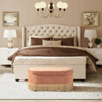 Serena 38 Ottoman banquette de rangement ovale plissée