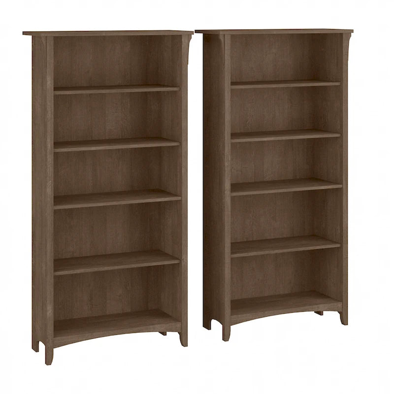 Bibliothèque haute Salinas à 5 étagères (Lot de 2) par Bush Furniture