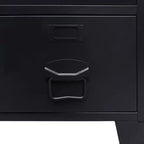 vidaXL Armoire en tôle noire avec étagères réglables moyennes