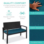 Banc de jardin en osier d'extérieur 2 places Best Choice Products avec coussin, capacité de 317 kg