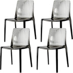Chaise de salle à manger sans accoudoirs à dossier bas en acrylique ambre