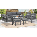 AECOJOY Ensemble de 7 Meubles de Jardin en Aluminium pour Extérieur