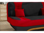 Canapé 3 places convertible avec espace de rangement - bicolore anthracite / rouge - en tissu de qualité EWIN
