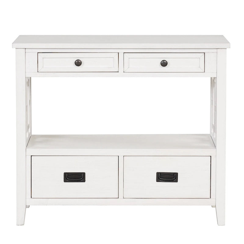 Console avec 4 tiroirs et une étagère de rangement