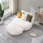 Fauteuil d'appoint moderne avec ottoman, canapé simple surdimensionné rembourré, fauteuil de salon profond avec repose-pieds pour chambre, salon, bureau