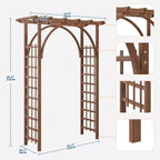 Treillis de jardin arqué en bois robuste 85 - Pergola extérieure pour plantes grimpantes, mariages/terrasse/pelouse/cour, montage facile
