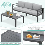 AECOJOY Ensemble de 7 Meubles de Jardin en Aluminium pour Extérieur