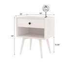 Lot de 2 tables de chevet en bois massif de style Mid-Century avec 1 tiroir