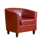 Fauteuil club baquet en cuir reconstitué rouge oxblood par Christopher Knight Home