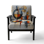 Fauteuil d'appoint rembourré et fauteuil moderne du milieu du siècle Designart Colorful Mid Century Abstract Fusion I
