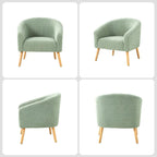 Fauteuil Sheila Modern 30 W Boucle avec pieds en bois massif, lot de 2, par HULALA HOME