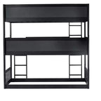 Lit superposé triple pour enfants, lit superposé trois places détachable avec échelle et barrière de sécurité, se sépare en 3 lits