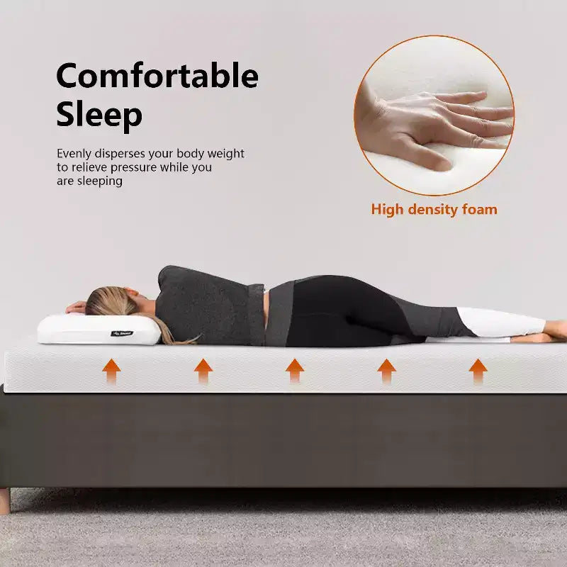 FDW Matelas en mousse à mémoire de forme 5 pouces, fermeté moyenne, certifié CertiPUR-US, matelas en boîte soulageant la pression, sans fibre de verre, blanc