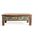 Table basse en bois ancien recyclé fabriquée à la main (Inde)