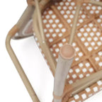 Lot de 4 chaises bistrot Lourdes Thonet empilables avec accoudoirs, en rotin PE et cadre en aluminium, pour l'intérieur et l'extérieur, de la marque Flash Furniture