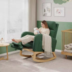 Fauteuil à bascule moderne avec oreiller et poches latérales, pour salon, chambre à coucher