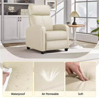 Yaheetech Lot de 2 Canapés Inclinables Modernes en Cuir PU pour Salon, Chambre