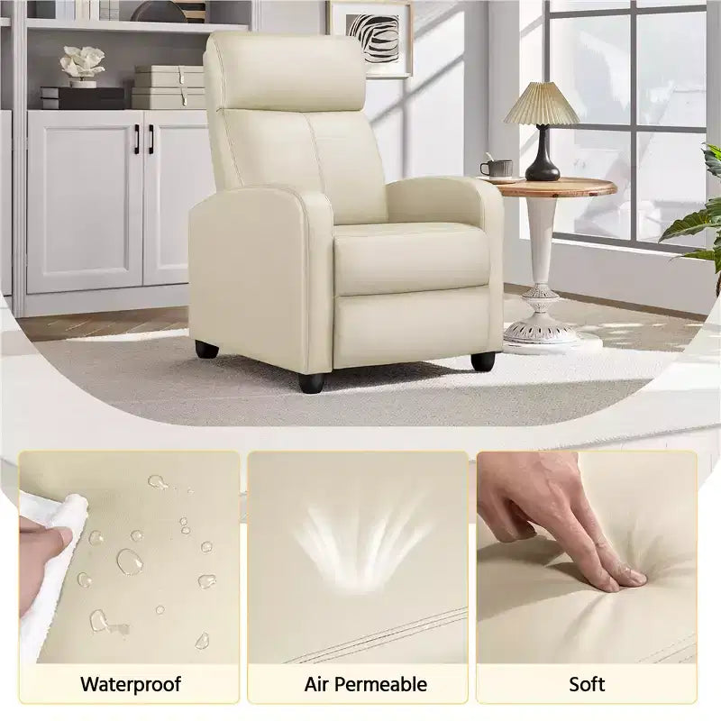 Yaheetech Lot de 2 Canapés Inclinables Modernes en Cuir PU pour Salon, Chambre