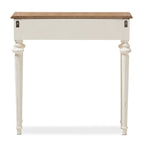 Console en bois de style provincial français Keene The Gray Barn avec finition délavée chêne et blanc vieilli