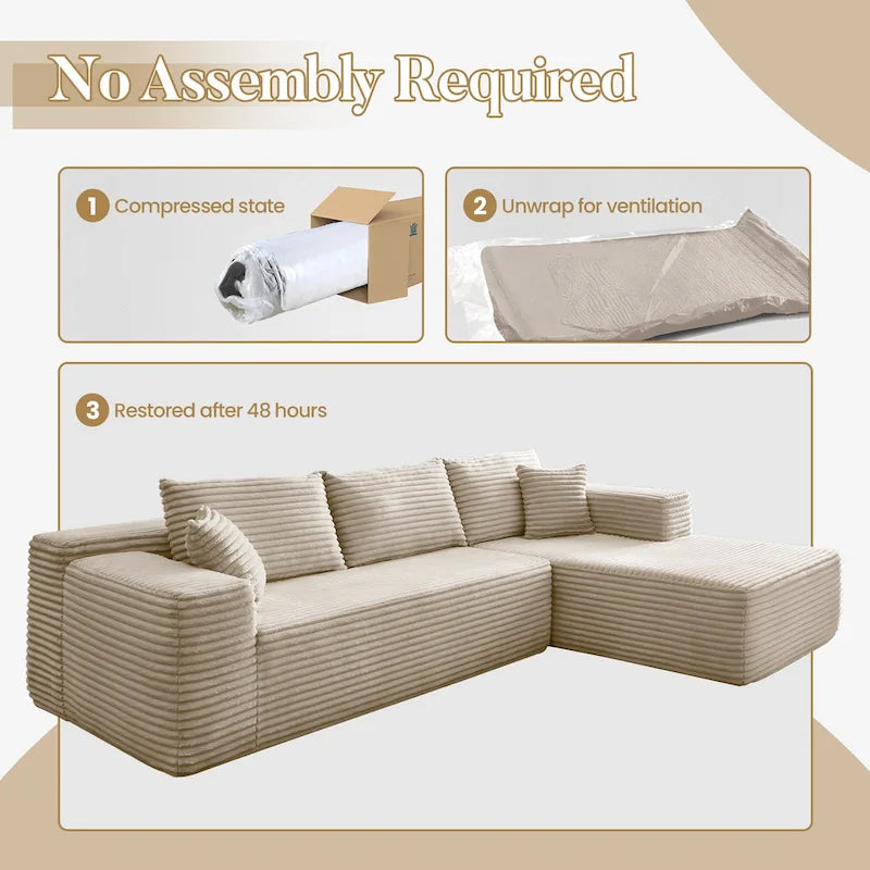 Canapé méridienne moderne rembourré avec coussins pour salon
