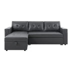 Canapé d'angle réversible convertible avec lit gigogne, méridienne de rangement et pieds durables