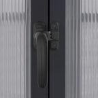 Serre de jardin aluminium VEIKOUS avec évent de toit réglable et porte verrouillable Grise