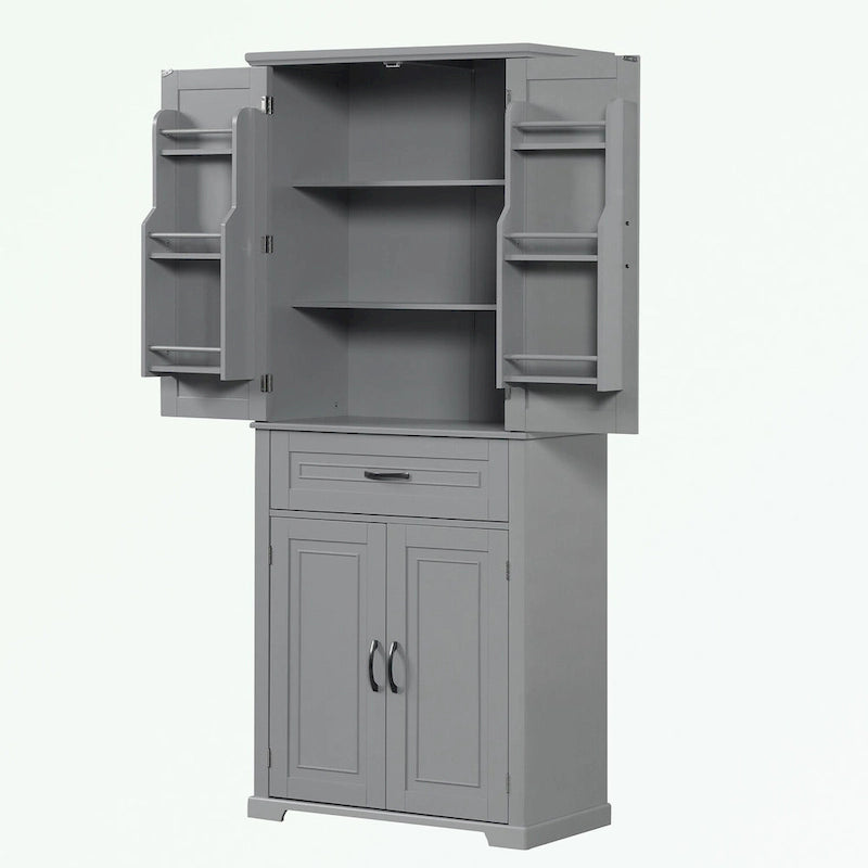 Meuble de rangement pour salle de bain avec portes et tiroir