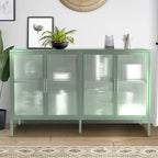 Meuble élégant à 4 portes en verre trempé, 4 portes en verre, étagère réglable