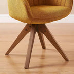 Fauteuil pivotant Art Leon confortable en tissu avec pieds en chêne massif