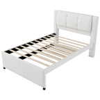 Lit plateforme tapissé Merax de taille standard avec lit gigogne