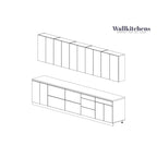 Collection Signature Cuisine Blanc Brillant Taille de la Base 13 pieds de large - 153x24